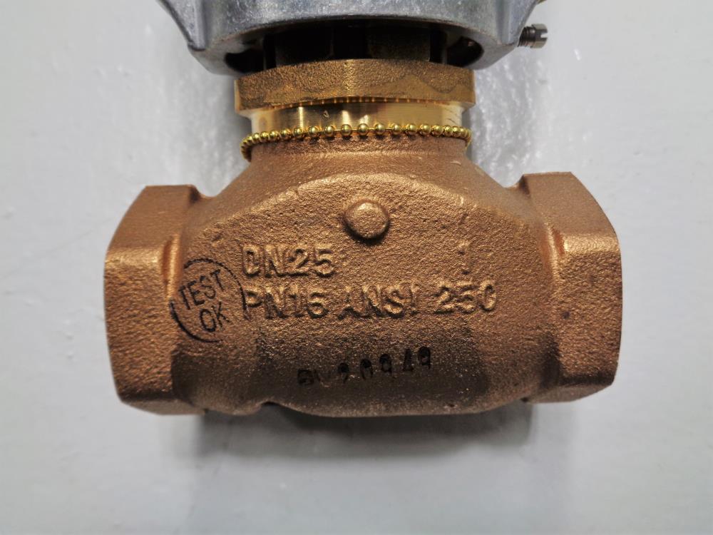 Johnson Controls 1" Bronze Control Valve VG7241NT+3008E0 w/ Actuator V-3000-8011